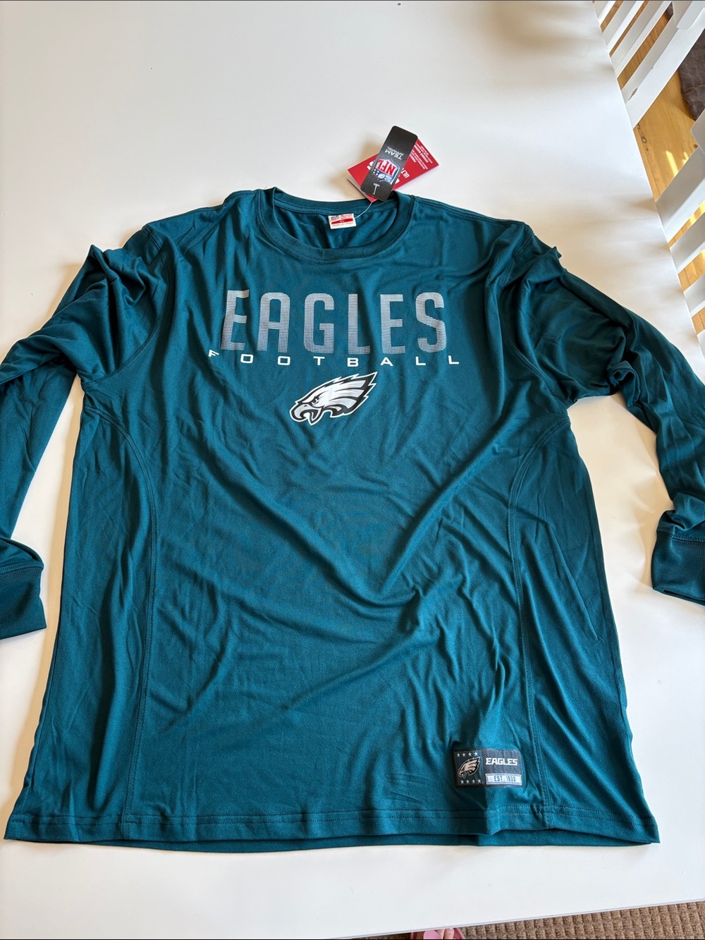 Philadelphia Eagles Long Sleeve Performance Tee - Teal Green